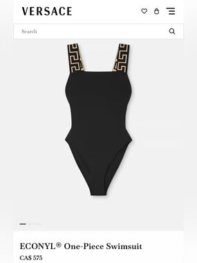NWT VERSACE CURRENT ECONYL One-Piece Swimsuit Greca Print Iconic Size xs/s